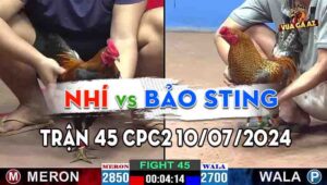 Trận 45 CPC2 10/07/2024 - Gà Anh Nhí Nhá 3 Chân Đâm Xỉu Gà Bảo Sting