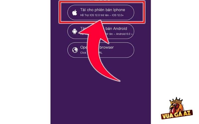 Chọn phiên bản cho Iphone để tải xuống