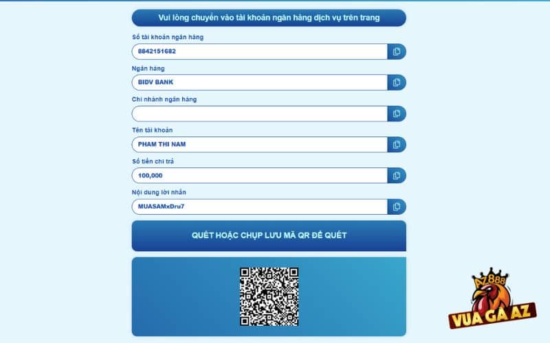 Lưu mã QR và quét mã hoặc chuyển tiền qua các thông tin